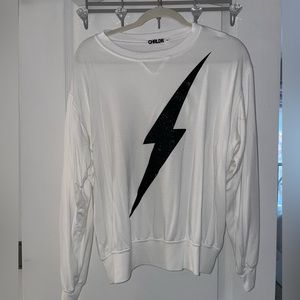 White and Black Lightning Bolt Long Sleeve